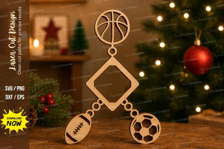 Four Sports Balls Laser Cut SVG File sports balls