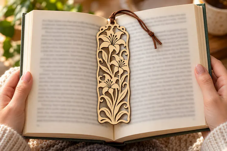 floral scroll bookmark, scroll bookmark png, floral bookmark