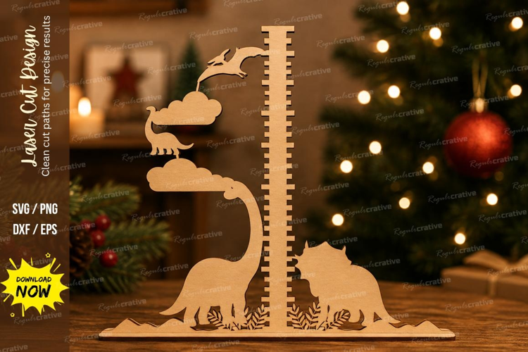 Dinosaur Growth Chart Ruler SVG, T Rex Brontosaurus Pterodac