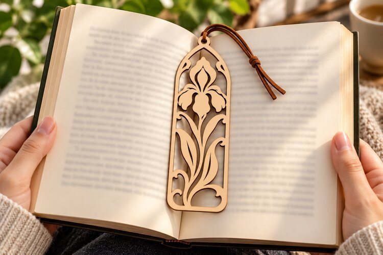 tulip scroll bookmark, tulip bookmark png, floral bookmark example image 1
