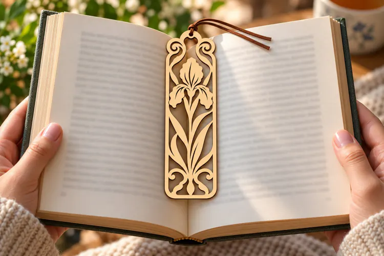 ornate tulip bookmark, tulip bookmark png, floral bookmark
