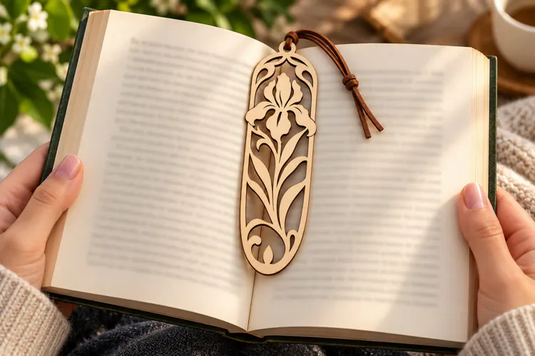 oval floral bookmark, floral bookmark png, laser cut bookmar