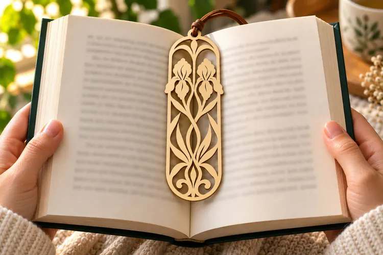 ornate lily bookmark, lily bookmark png, floral bookmark png
