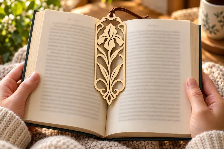ornate floral bookmark, floral bookmark png, laser cut bookm