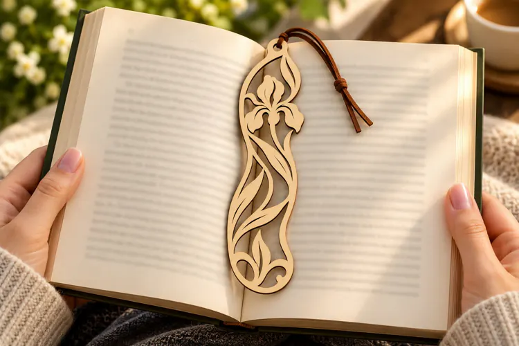 lily scroll bookmark, lily bookmark png, floral bookmark png