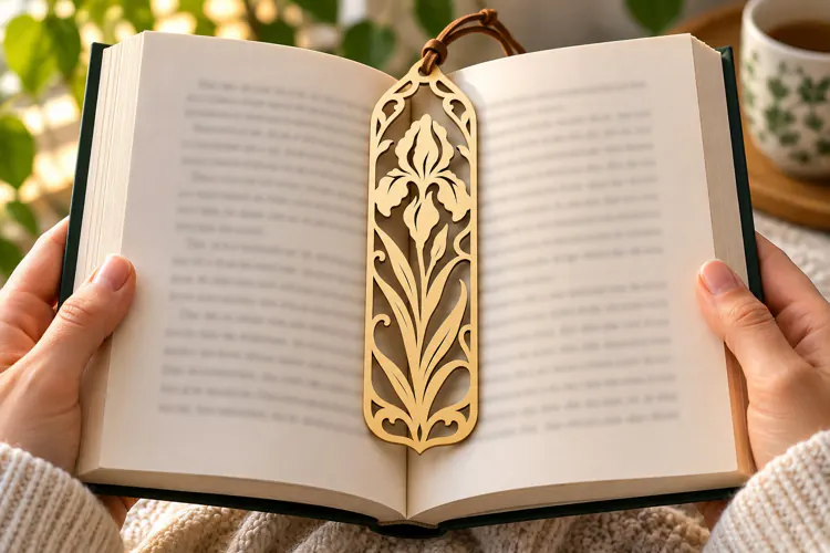 botanical lily bookmark, lily bookmark png, floral bookmark
