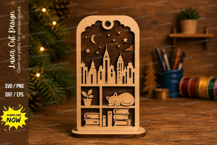 Castle Bookshelf Laser Cut SVG File castle bookshelf svg