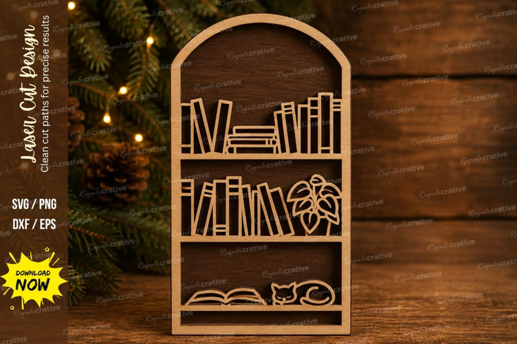 Arched Bookshelf Laser Cut SVG File arched bookshelf svg,