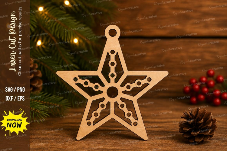 Floral Star Laser Cut SVG File floral star ornament svg,