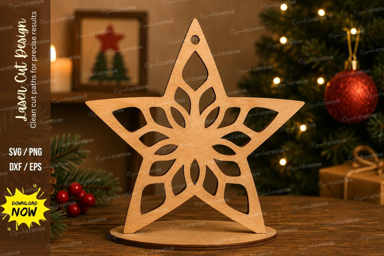 Petal Star Laser Cut SVG File petal star ornament svg, sunfl