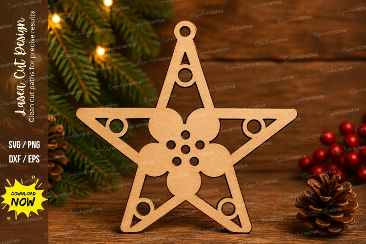 Open Petal Star Laser Cut SVG File open petal star svg, mini
