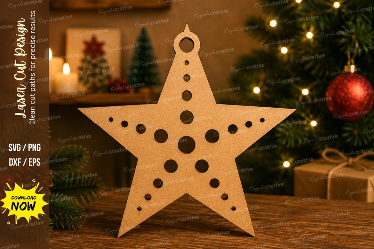 Dot Pattern Star Laser Cut SVG File dot pattern star svg,
