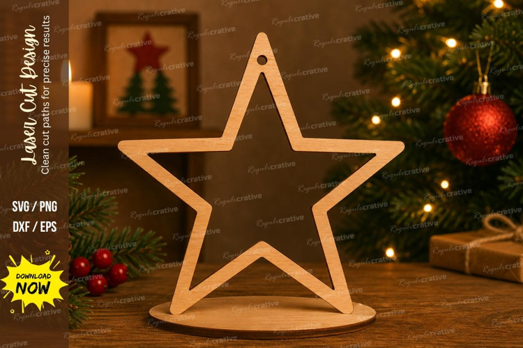 Outline Star Laser Cut SVG File outline star ornament svg,