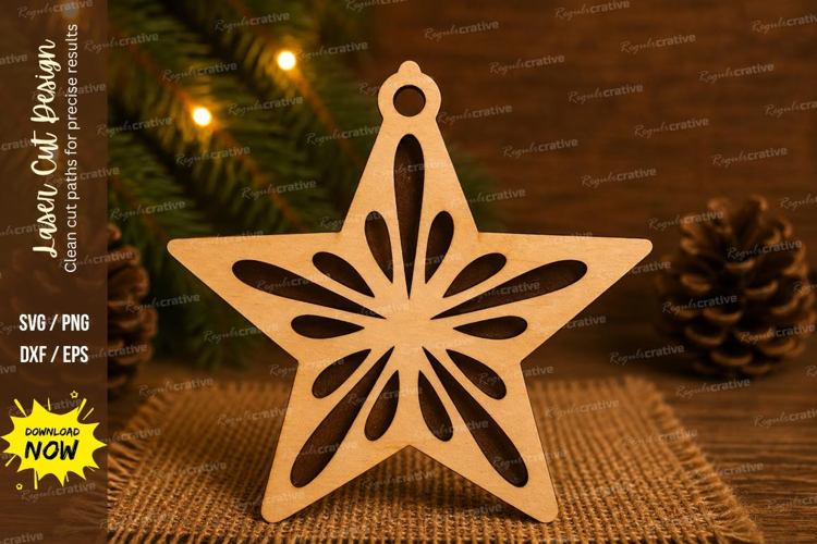 Daisy Star Laser Cut SVG File daisy star ornament svg, flowe
