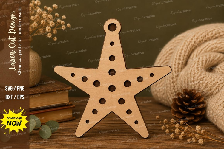 Dotted Ornament Laser Cut SVG File dotted ornament star svg