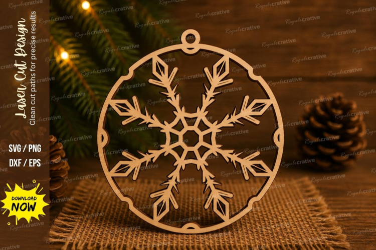 Ornate Snowflake Laser Cut SVG File ornate snowflake ornamen