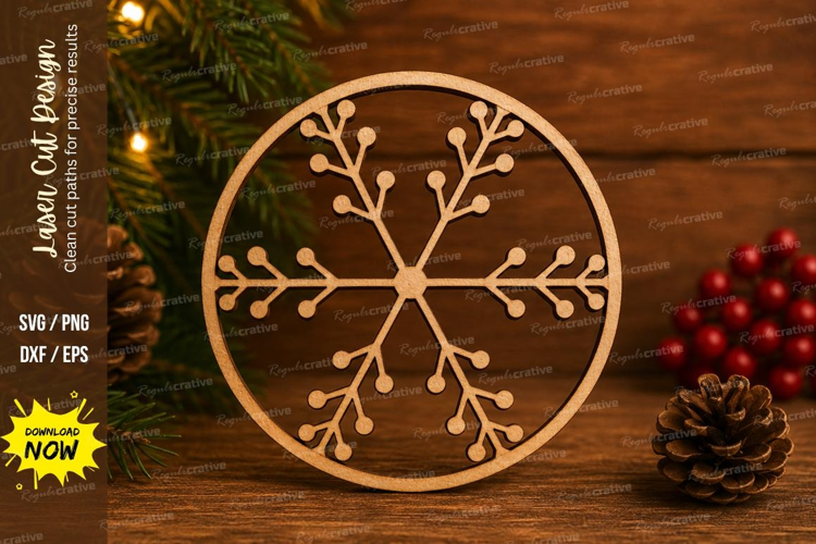 Berry Snowflake Laser Cut SVG File berry snowflake ornament,