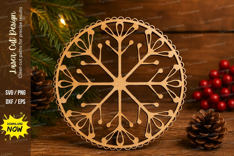 Floral Snowflake Laser Cut SVG File floral snowflake ornamen