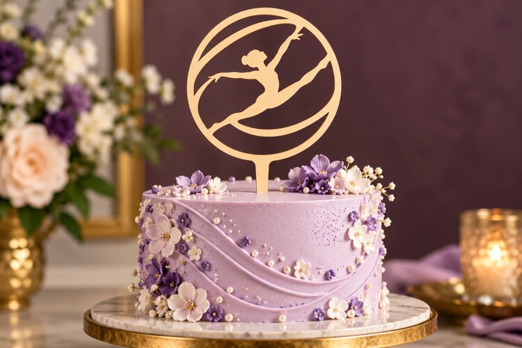 Leaping Ballerina Cake Topper Laser Cut SVG PNG Design example image 1