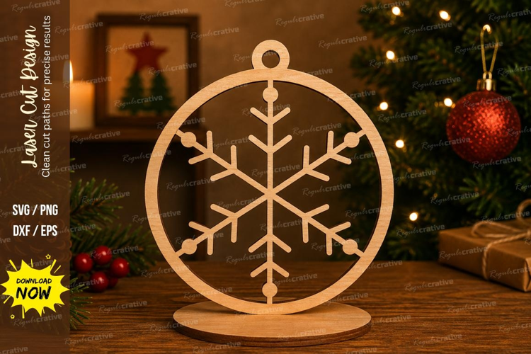 Simple Snowflake Laser Cut SVG File simple snowflake stand,