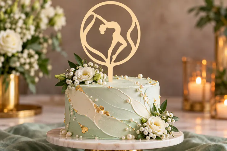 Elegant Ballerina Pose Cake Topper Laser Cut SVG PNG Design