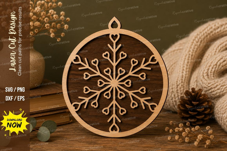 Lace Snowflake Laser Cut SVG File lace snowflake ornament