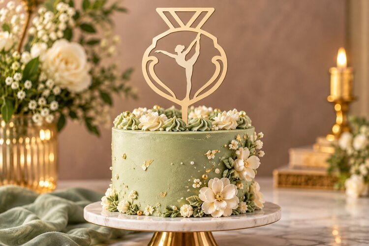 Ballet Tutu Dress Cake Topper Laser Cut SVG PNG Design example image 1