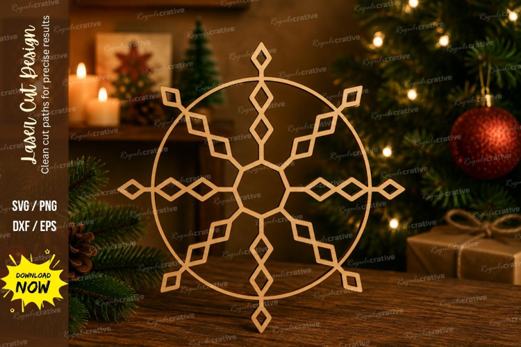 Crystal Snowflake Laser Cut SVG File crystal snowflake svg,