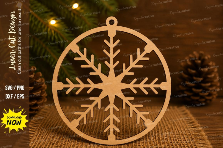 Bold Snowflake Laser Cut SVG File bold snowflake ornament,
