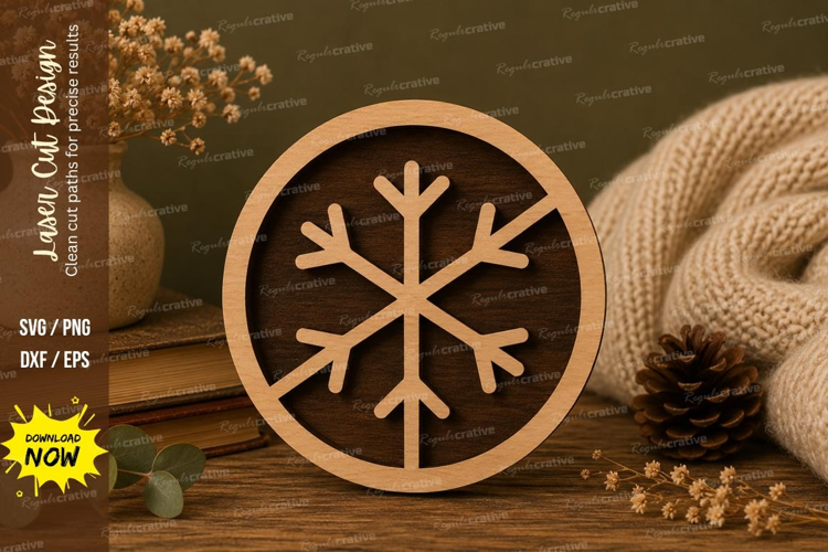 Minimal Snowflake Laser Cut SVG File minimal snowflake svg