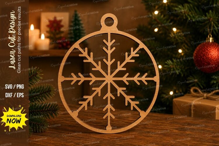 Nordic Snowflake Laser Cut SVG File nordic snowflake ornamen example image 1