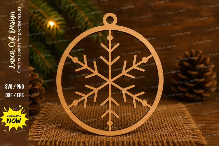 Rustic Snowflake Laser Cut SVG File rustic snowflake ornamen