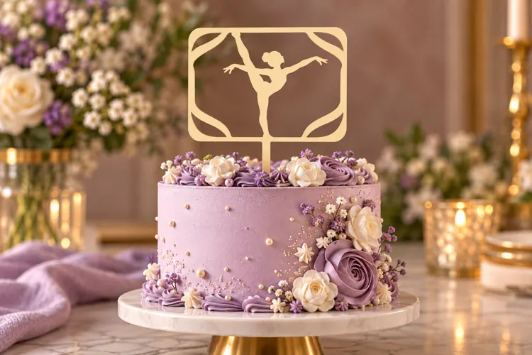 Square Gymnast Pose Cake Topper Laser Cut SVG PNG Design