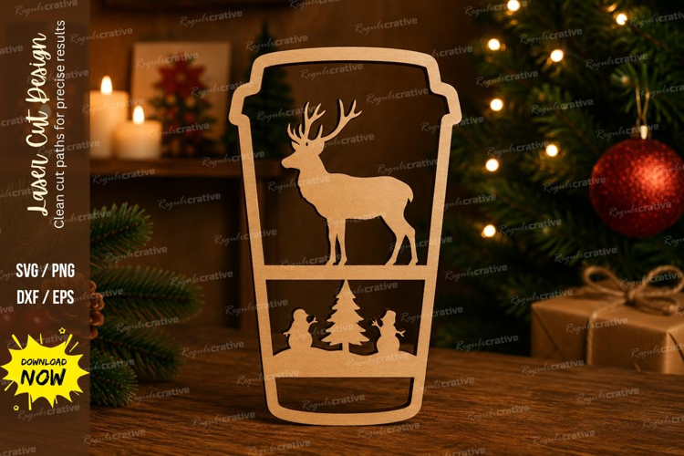 Deer Tumbler Laser Cut SVG File deer tumbler svg, deer trave