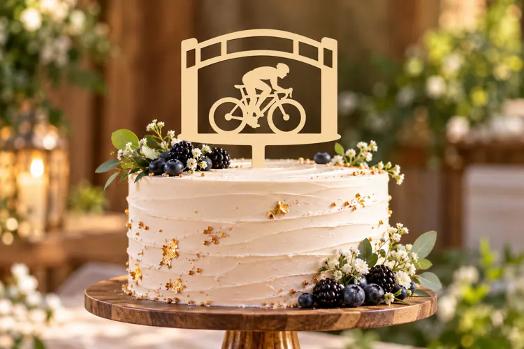 Bicycle Sign Cake Topper Laser Cut SVG PNG Design, bicycle