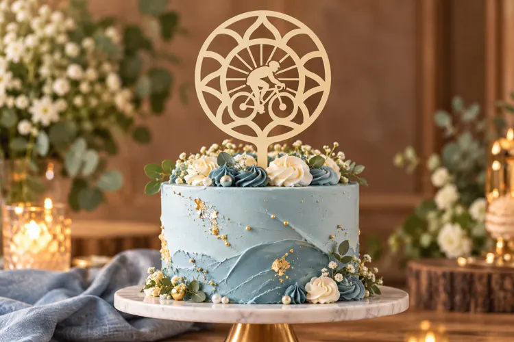 Bicycle Wheel Cake Topper Laser Cut SVG PNG Design, bicycle