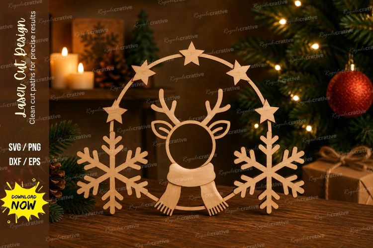 Reindeer Frame Laser Cut SVG File reindeer frame svg, reinde