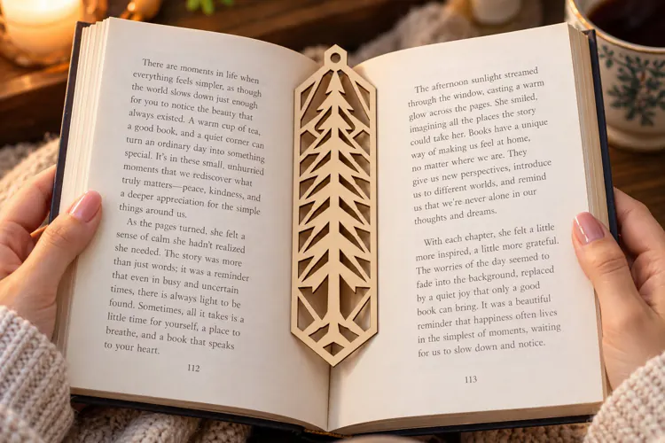 Diamond Pine Tree Bookmark Laser Cut SVG PNG Design, diamond