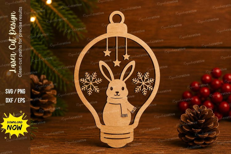 Bunny Ornament Laser Cut SVG File bunny ornament svg, rabbit