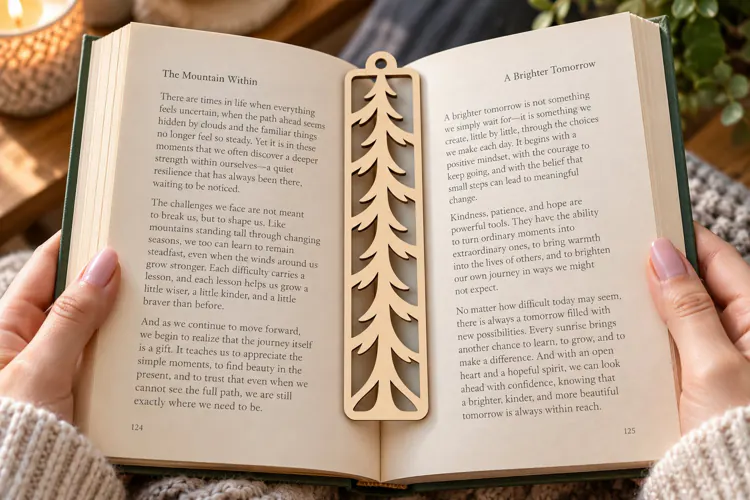 Slim Pine Tree Bookmark Laser Cut SVG PNG Design, slim pine