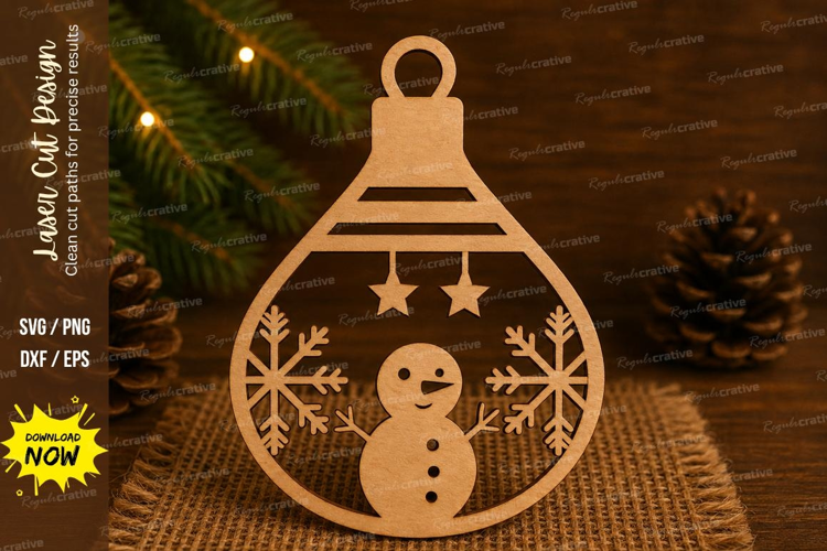 Snowman Bulb Laser Cut SVG File snowman bulb svg, snowman