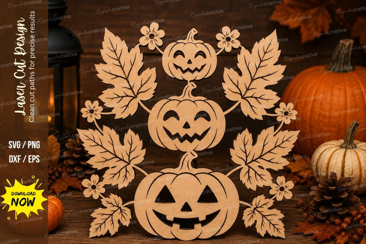 Harvest Pumpkin Laser Cut SVG File autumn pumpkin stack