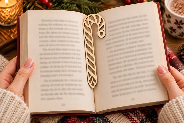 Slim Leaf Chevron Bookmark Laser Cut SVG PNG Design, slim example image 1