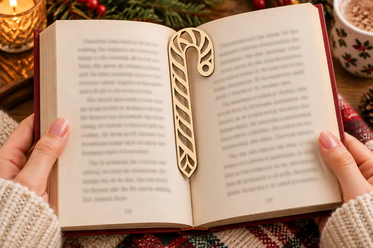 Slim Leaf Chevron Bookmark Laser Cut SVG PNG Design, slim