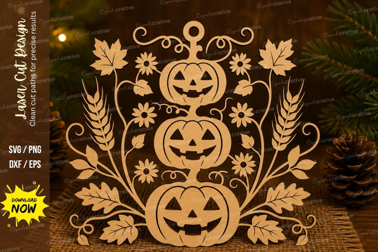 Wheat Pumpkin Laser Cut SVG File wheat pumpkin stack, harves