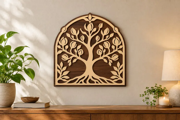Arched Tree of Life Wall Art Laser Cut SVG PNG Design, arche