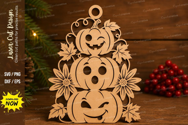 Flower Pumpkin Laser Cut SVG File flower pumpkin stack
