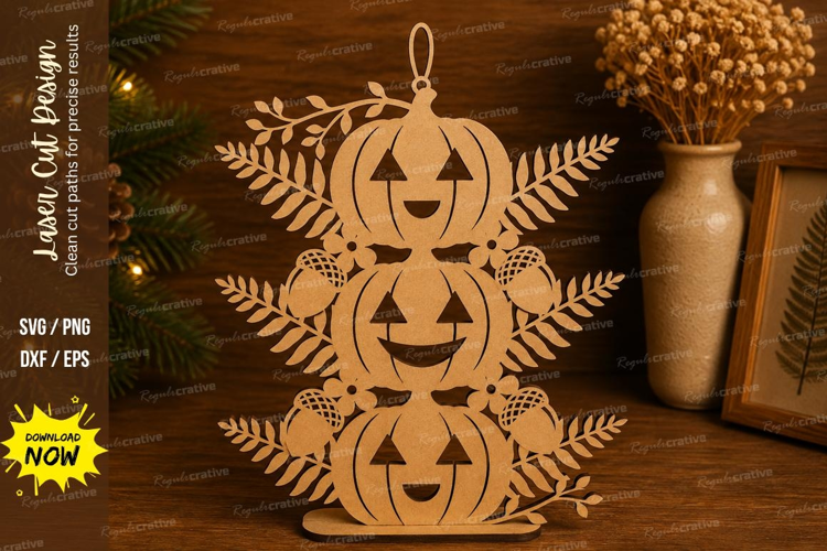 Fern Pumpkin Laser Cut SVG File fern pumpkin stack, botanica