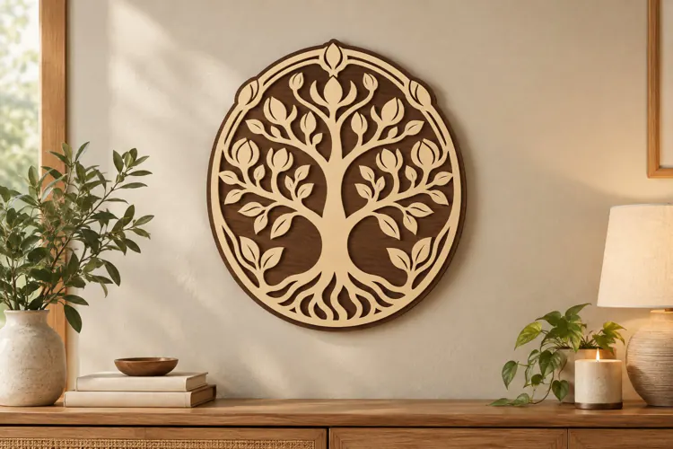 Circular Tree of Life Wall Art Laser Cut SVG PNG Design