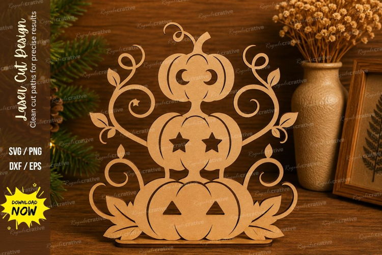 Swirl Pumpkin Laser Cut SVG File swirl pumpkin stack, curly